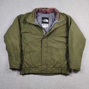 Vintage The North Face Jacket Large Long Green Insulated R&R Uniforms USA
